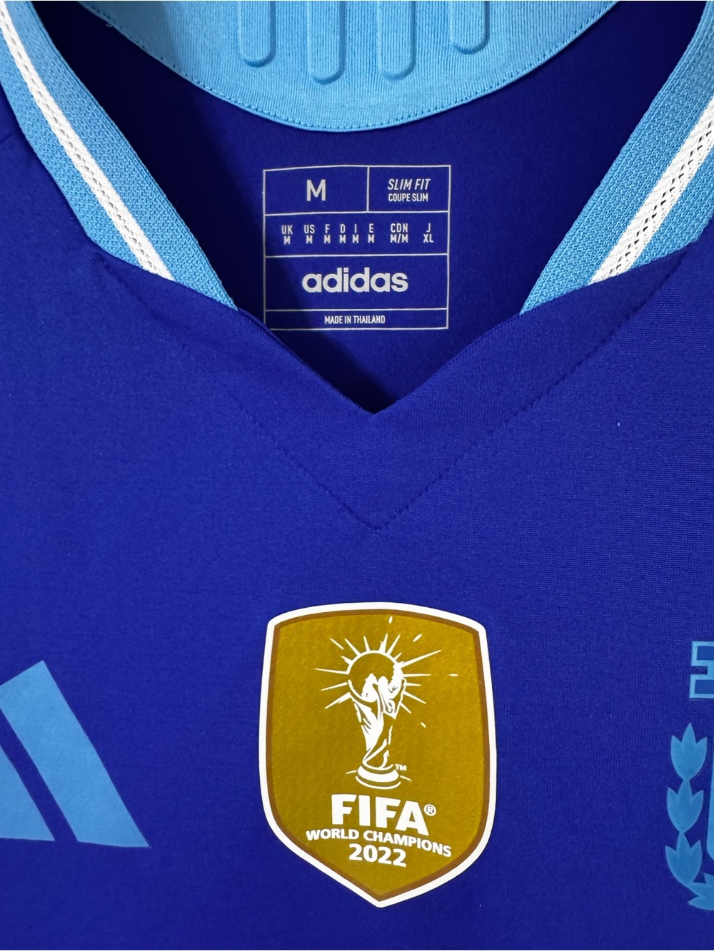 adidas Blue men’s  FIFA 2022 World Champions Soccer Jersey
